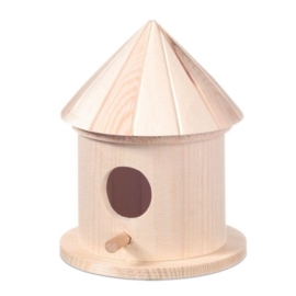 KN8735 442- 3 stuks houten vogelhuisjes van 8.5x15cm