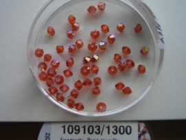 109103/1300- 50 x swarovski kralen 3mm indiaans rood AB