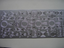 242- diverse afbeeldingen zilver 10x20cm