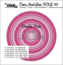 CE115634/0149- Crealies Crea-nest-lies XXL - no.49 double dots cirkels tot 13cm