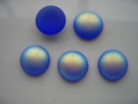 5160 - 5 x glasstenen 15x6mm blauw