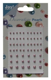 JOY6020/0011- Joy! crafts kaartje met zelfklevende hlafronde parels taupe