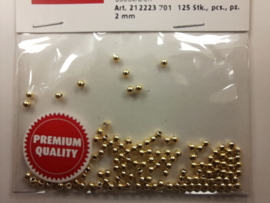 2223 701 - 125 stuks wax parels van 2 mm. - goud -premium kwaliteit