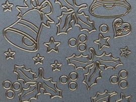 st580- prachtige parelmoer sticker kerst 10x20cm