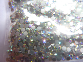 000509- 1440 kristalsteentjes SS6 2mm crystal zilver - AB - SUPERLAGE PRIJS!