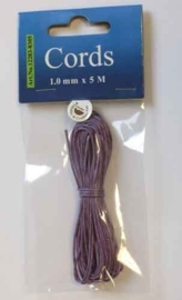 000TH12283/8305- 5 meter waxcord van 1mm dik paars