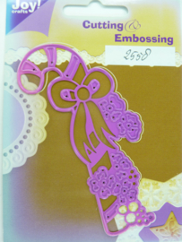 0002558- Joy Crafts stencil nr. 0045 - kerst zuurstok 11x4cm OPRUIMING