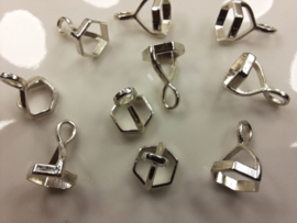 CH.138-P - 10 stuks steenkapjes hexagon 6 hoek staal/platium