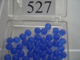 527 30 stuks Ronde glaskraal 5.5 mm. blauw mat
