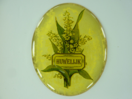 SLK.203 - transparante zelfklevende badge "HUWELIJK "