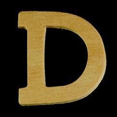 8735 609- 4cm houten letter D