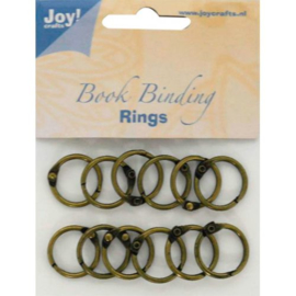 JOY6200/0130- 12 stuks boekbinders-ringen van 20mm brons