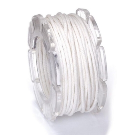 KN2290 499- 5 meter waxcord met nylonkern wit 1mm dik