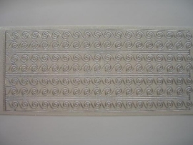 st626- glittersticker krul randje zilver