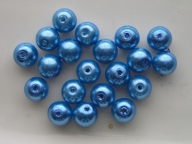 2226- 20 x glasparels 8mm turqoise blauw