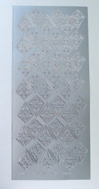 St748-A- stickervel met rozetten Leane zilver 10x23cm - 121001/2420