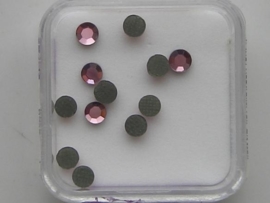 577- 12 x glazen kristalsteentjes plat 3.1mm rose OPRUIMING