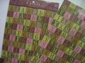 5556- K&Co 2 x A4 formaat stickervellen met klassieke letters letterhoogte: 2.5cm