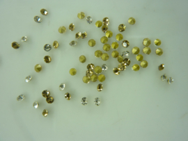 000569-A- 50 x strass steentjes met punt achterkant SS6-2mm goud