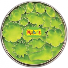 CE117918/7005- Makin`s clay uitstekerset in blik bloemen & blaadjes 15 stuks