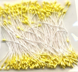 TH12257-5711- 144 stuks meeldraden / bloemstampers van 1mm parelmoer geel