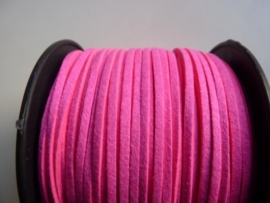 3 meter imitatie suede veter van 3mm breed zuurstok roze