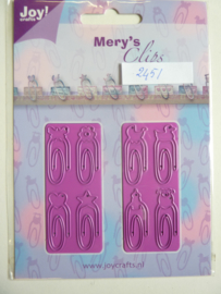 0002451- Joy Crafts stencil Mery's clips paperclips OPRUIMING