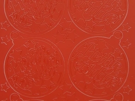 153- kerstbal met tekst rood 10x20cm