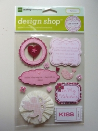 005838- design shop love struck 3D stickers OPRUIMING