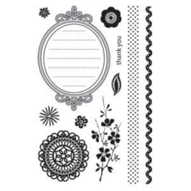 134.Z- clearstamps Basic Grey Crumpets  ca. 1 tot 15cm groot OPRUIMING