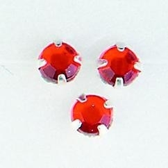 107005/0010- 28 stuks glazen rijg/naai strass steentjes 5mm rond kristal ruby