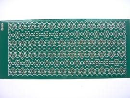 st725- sticker met diverse randjes van 10-15mm breed donker groen 10x20cm