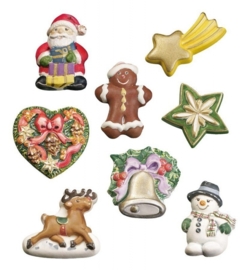 2714 412- gietmal / kleimal kerstfiguurtjes van ca. 5 tot 6cm