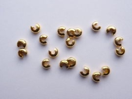 20 x knijpkralen verbergers goudkleur ca. 3.2 mm. rond