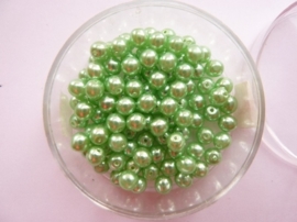 100 x ronde glasparels in een doosje 4mm mintgroen  -  2219 539