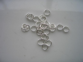 200 stuks dubbele ringetjes 5 mm zilver