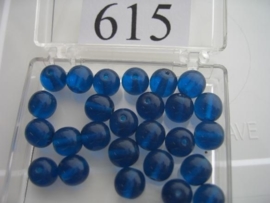 20 stuks 615 Ronde glaskraal 8 mm. donkerblauw