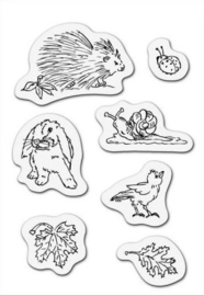 CE001883/3501- clear stamp dieren uit de tuin 8x11cm