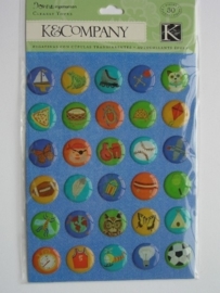 5165- K&Co 3D stickers (plastic bolling) diverse figuren 11.5x15cm