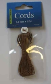 000TH12283/8309- 5 meter waxcord van 1mm dik bruin