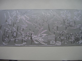 st 111- sticker met dieren uit de sloot zilver 10x20cm