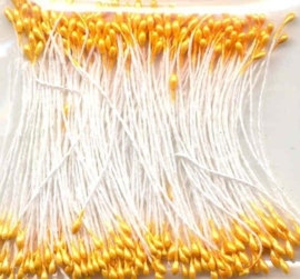 TH12257-5710- 144 stuks meeldraden / bloemstampers van 1mm parelmoer oranje