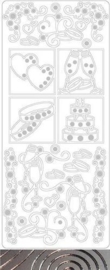 st-761-121001/5121- stickervel wedding2 ZILVER 10x23cm