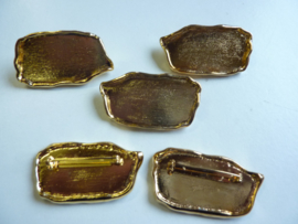 SLK.101- 5 stuks broches van 5x2.5cm goudkleur OPRUIMING
