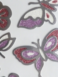 005309-B- fashion stickers metallook vlinders 10x18cm OPRUIMING