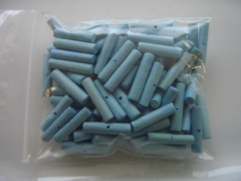 100 stuks kokoskralen van 12x3mm pastel blauw