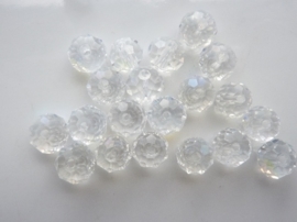 1878- 20 stuks electroplated geslepen glaskralen van 8x6mm crystal AB