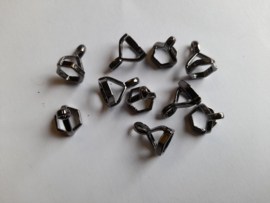 CH.138-A - 10 stuks steenkapjes 6 hoek hexagon antraciet