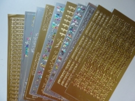 0003023- 10 x stickervellen `Duitse teksten divers` 10x20cm PARTIJ OPRUIMING