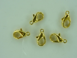 12mm (standaard maat) karabijner slotjes goudkleur 5 stuks - 11808/1232
